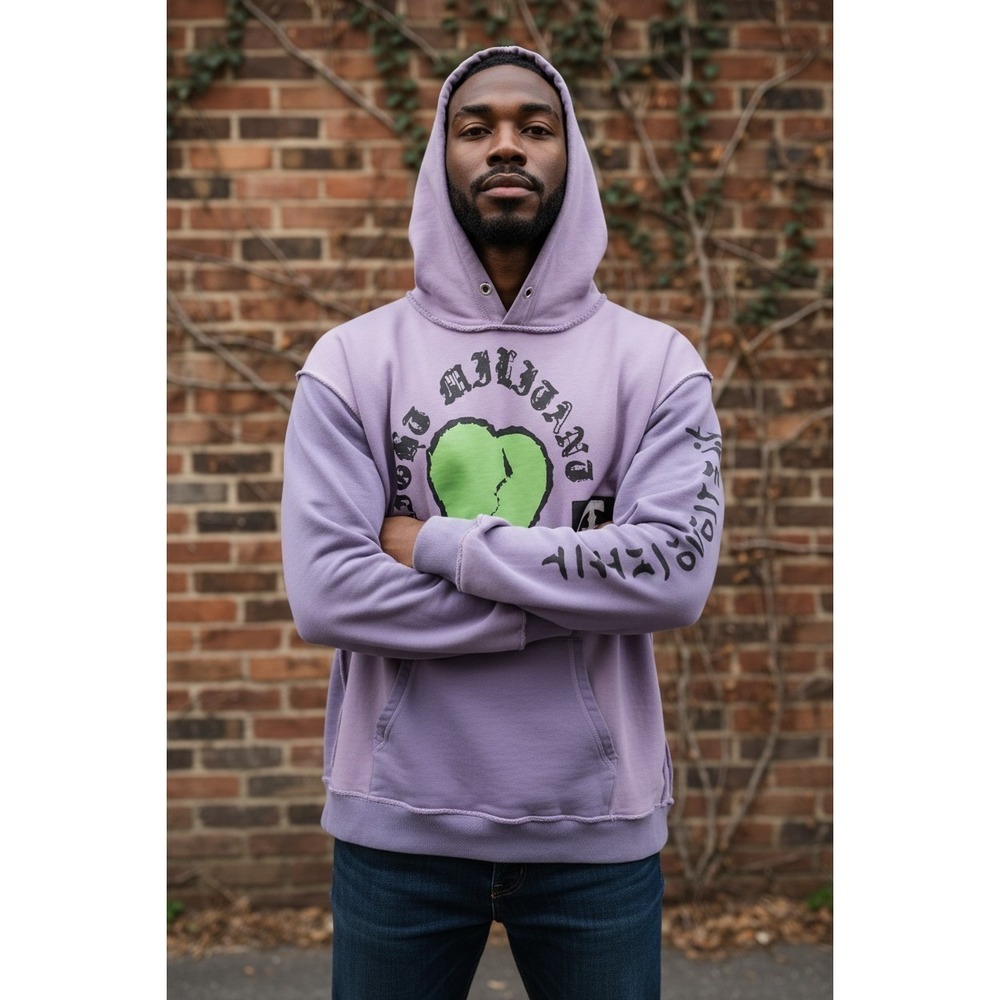 GALA‎ Hoodie Mens XL Purple Green Graphic Streetwear Y2K